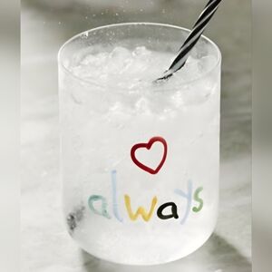 Anthropologie The Love Notes Icon Juice Glass Love Always